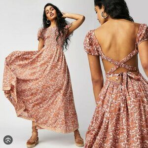 flower country style dress ULTRAVIOLET MAXI DRESS- TEA COMBO ~ FREE PEOPLE